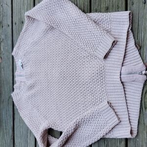 Society 8 Peach Lurex Sweater Large back zip uneven hem